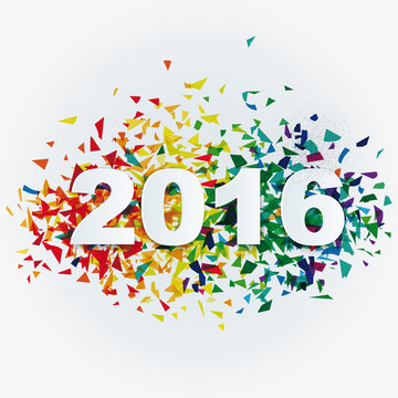 Happy New Year 2016 Abstract Card Design