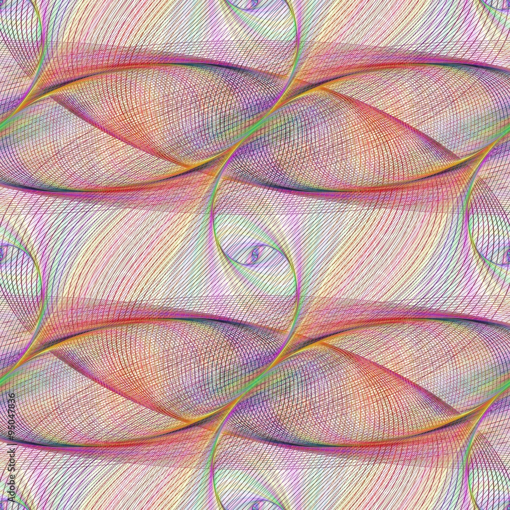Poster seamless curved line fractal pattern background