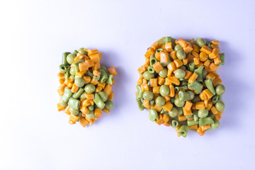 Verduras zanahoria, abichuela,