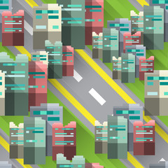 Abstract city seamless pattern