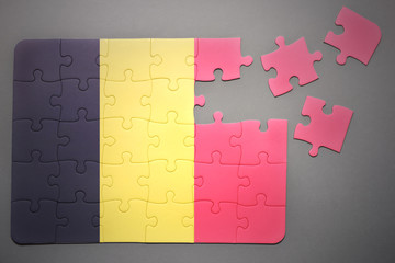 puzzle with the national flag of belgium