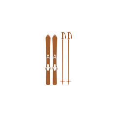 Icon skis with sticks.