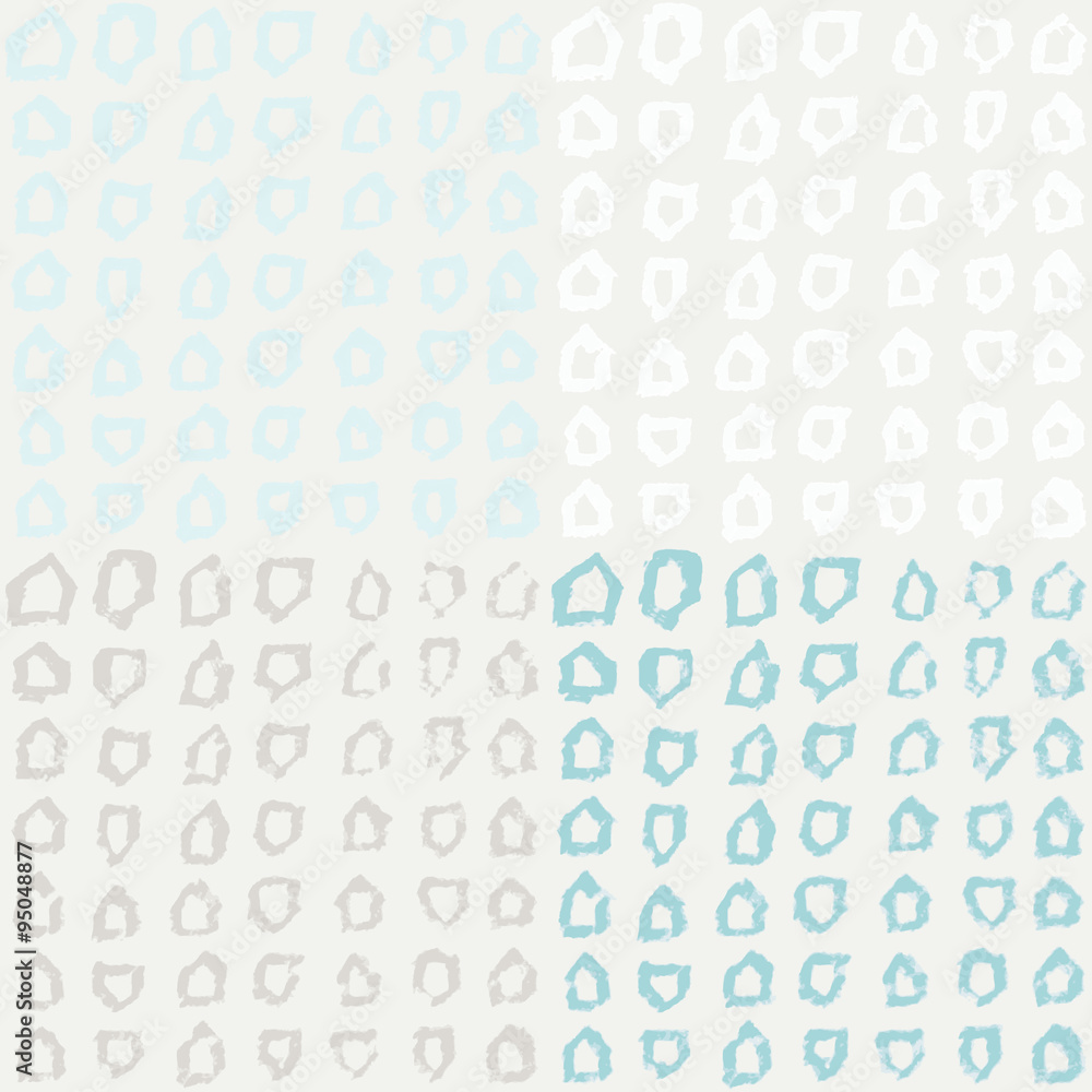Poster Light abstract seamless grey pattern with hand drawn pentagons