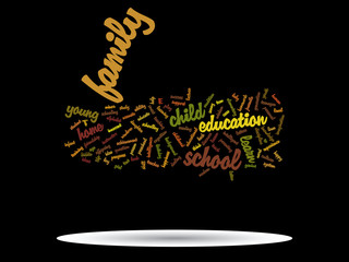 Vector conceptual education word cloud isolated