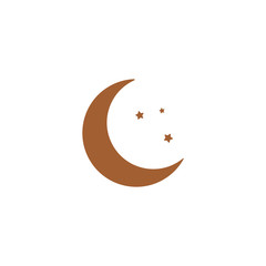 Icon moon with stars.