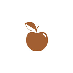Icon apple with a leaf.