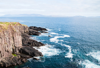 Fototapeta na wymiar Peacefull Blue ocean and Irish Cliffs