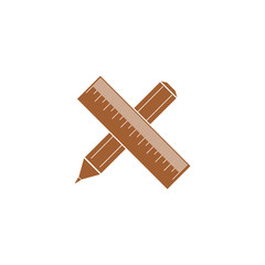 Icon pencil with a ruler.