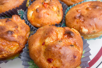 Plate of fresh homemade muffins