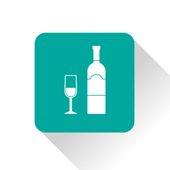 icon of wine glass with bottle