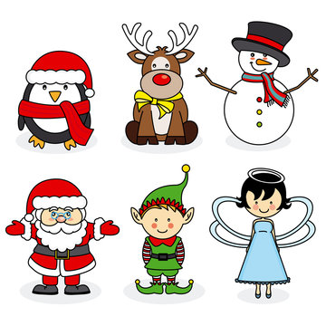 Merry Christmas illustrations set