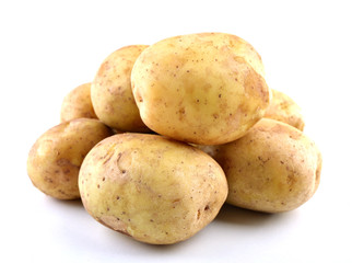 young potatoes isolated on white