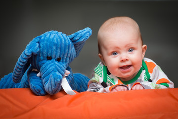 Baby girl with her friend