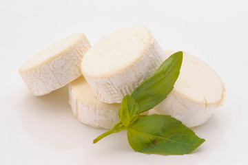 Lots of goat cheese with basil
