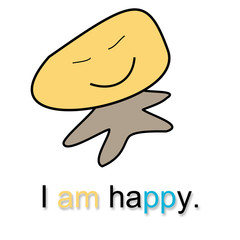 I am happy potato head cartoon.