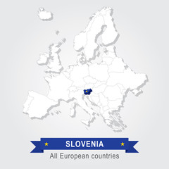 Slovenia. Europe administrative map.