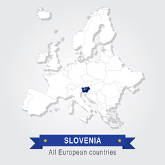 Obraz premium Slovenia. Europe administrative map.
