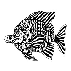Zentangle stylized Fish.