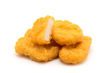 Chicken nuggets isolated on white background