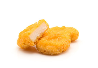 Chicken nuggets isolated on white background
