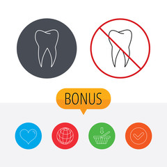 Tooth icon. Dental stomatology sign.