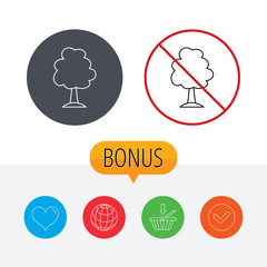 Tree icon. Forest wood sign.