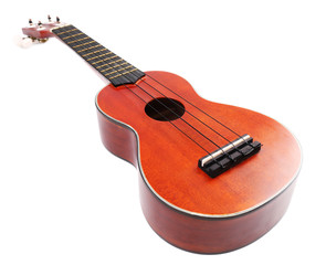 Beautiful Hawaiian acoustic guitar isolated on white