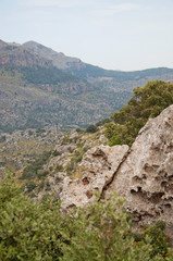 Mountain scenery on a sunny summer day in Mallorca, Balearic islands, Spain.