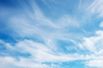 White clouds in blue sky.