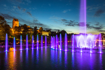 Fountains show in Warsaw