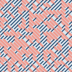 Vector Seamless Rounded Parallel Lines Pattern in Pink and Blue