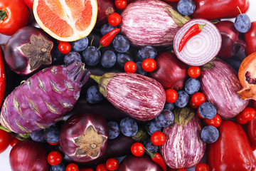 Colourful fruit and vegetable background