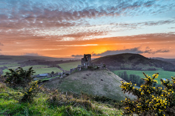Corfe Castle Sunset