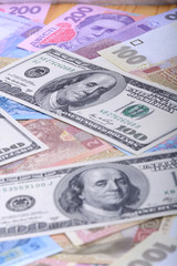 Ukrainian hryvnia and the american dollars