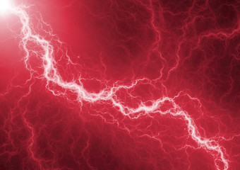 Red lightning - abstract electrical background