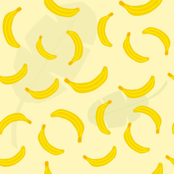 Repeatable banana and banana leaf pattern