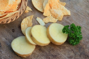 tasty potato salt chips