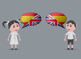 boy and girl speaking two languages