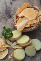 tasty potato salt chips