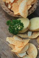 tasty potato salt chips