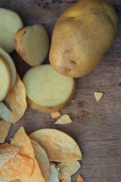 tasty potato salt chips