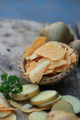 tasty potato salt chips