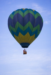 Blue Hot Air Balloon on Summer Day