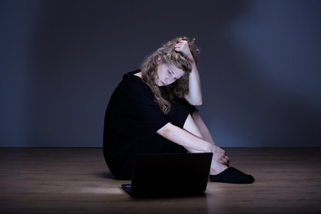 Woman is depressed