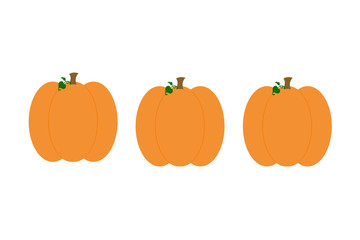 Three pumpkins isolated