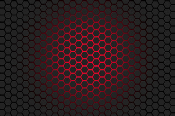 Hexagon grey and red background