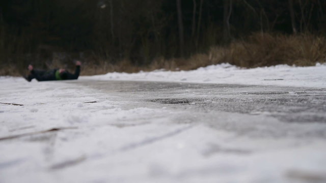 Falling on ice