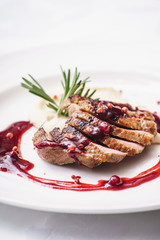 duck breast with sauce