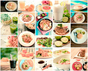 Fototapeta na wymiar collage of food