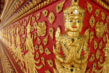 art of thai sculpture in Wat Suan Dok, thai temple in chiang mai